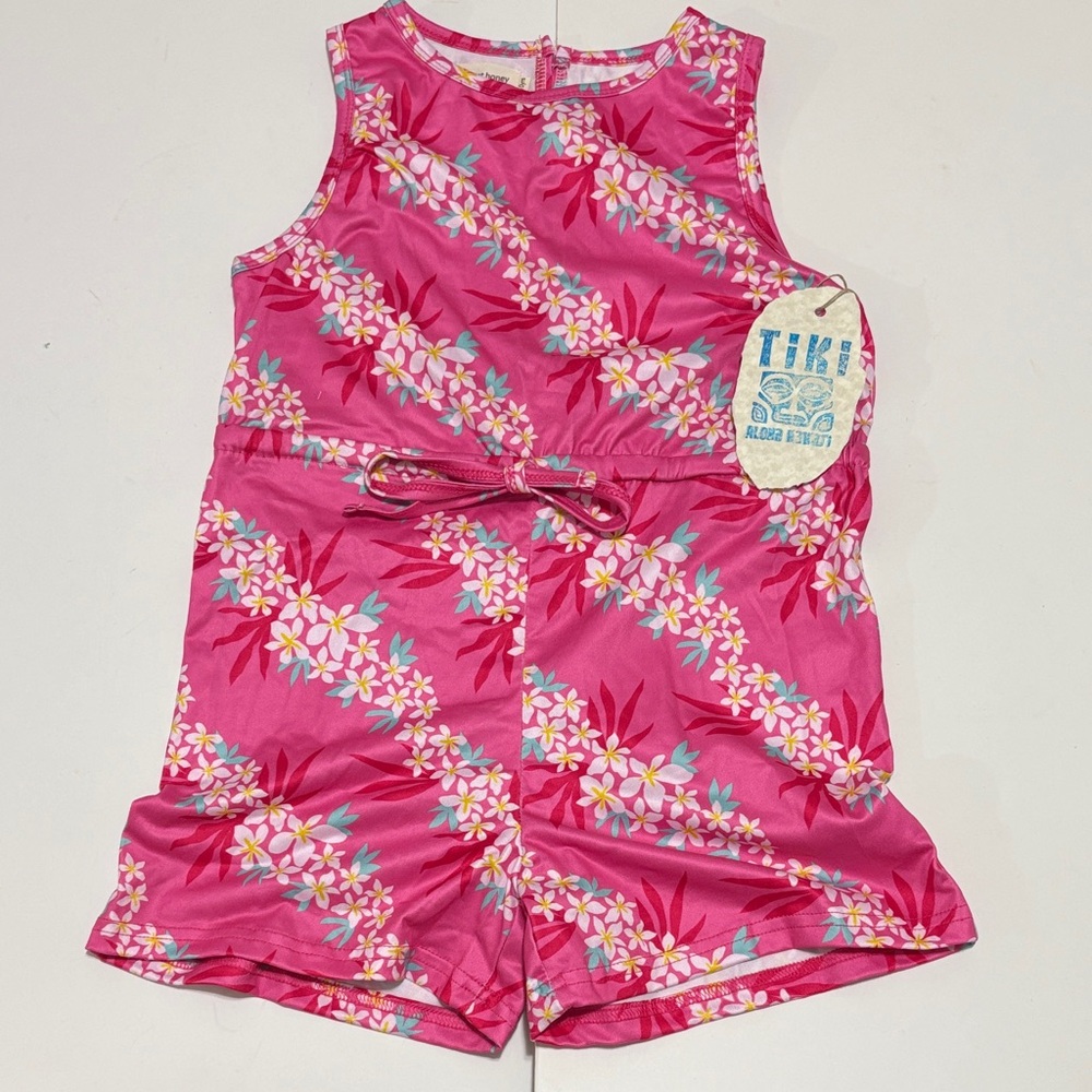 Sweet Honey Hawaii Sleeveless Short Drawstring Jumpsuit Girls 10 NWOT